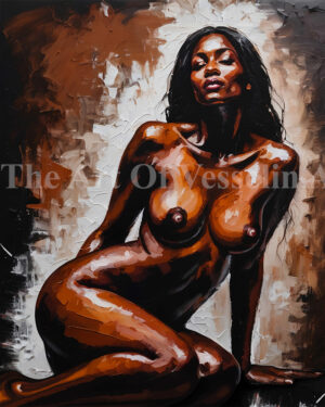 An authentic print of a female nude oil painting titled 'Untitled'.